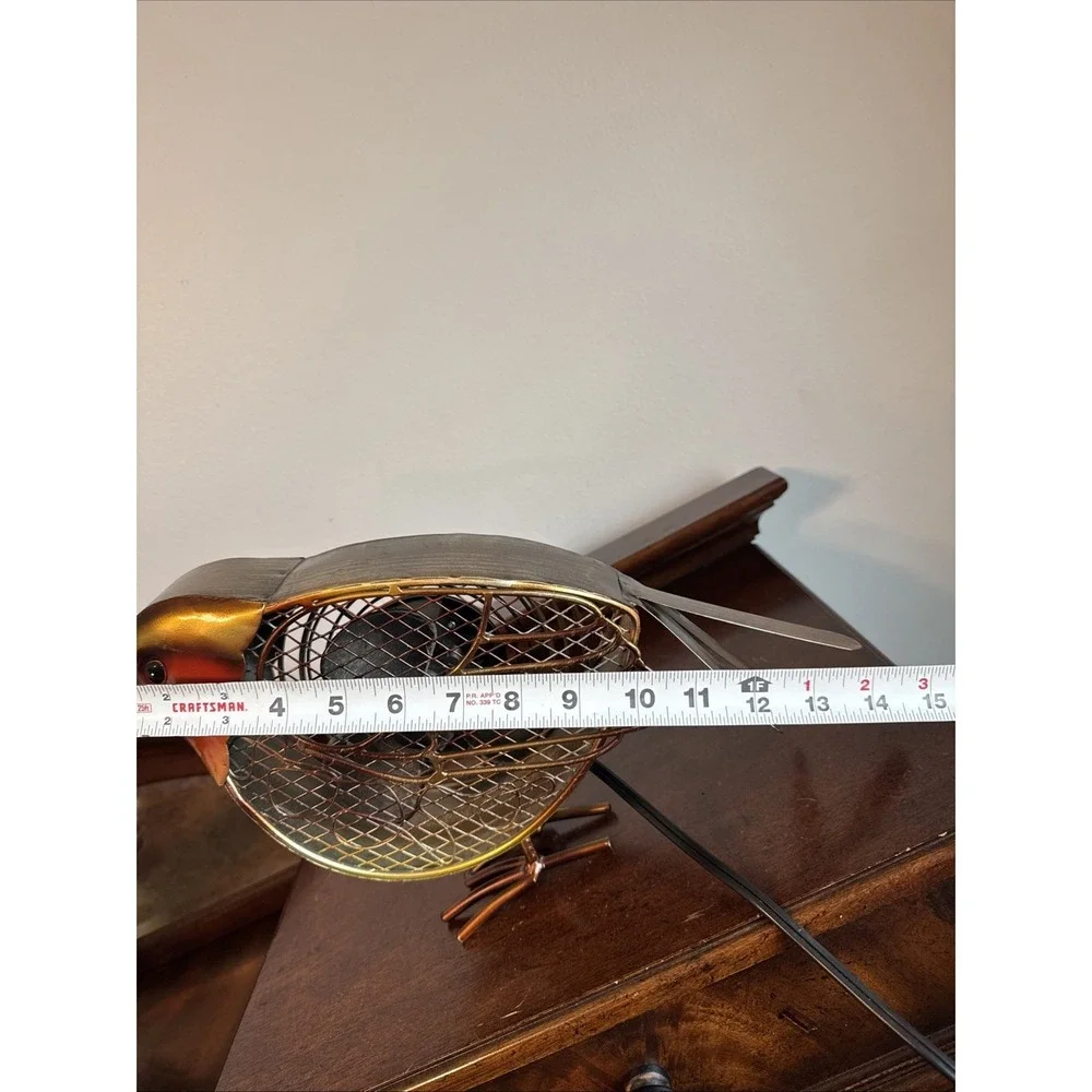 Deco Breeze Robin Bird Figurine Fan Metal Mesh Decorative Desk Fan Works-DBF0026